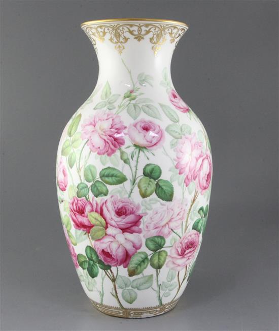 A large Minton bone china baluster vase, c.1850-60, 40cm